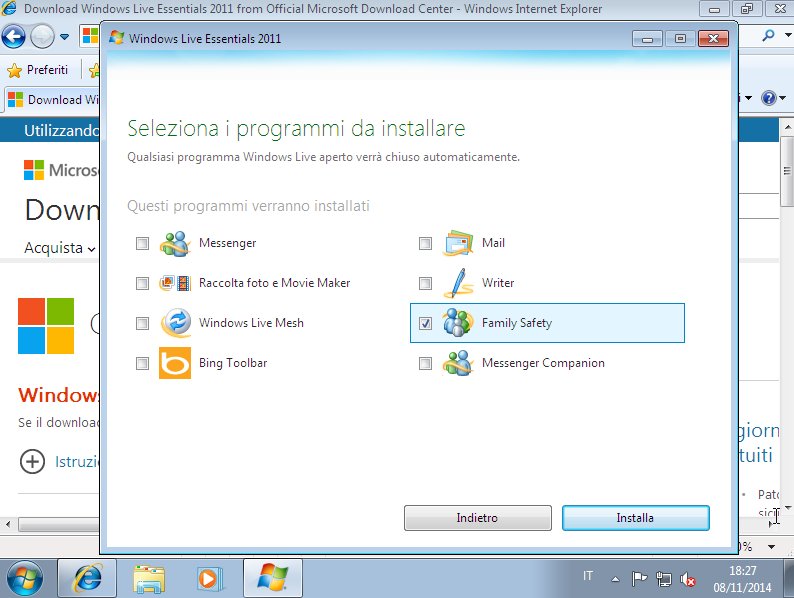 Windows Live Essential Selezione Family Safety