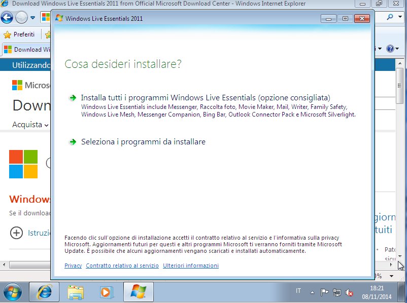 Windows Live Essential Selezione Programmi