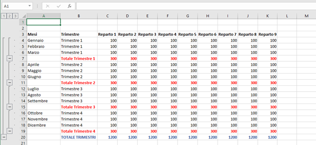 Come Raggruppare Righe e Colonne su Microsoft Excel 